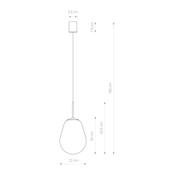 Nowodvorski PEAR S Sufitowa Wisząca Max moc 40W E27  Transparentny 7800