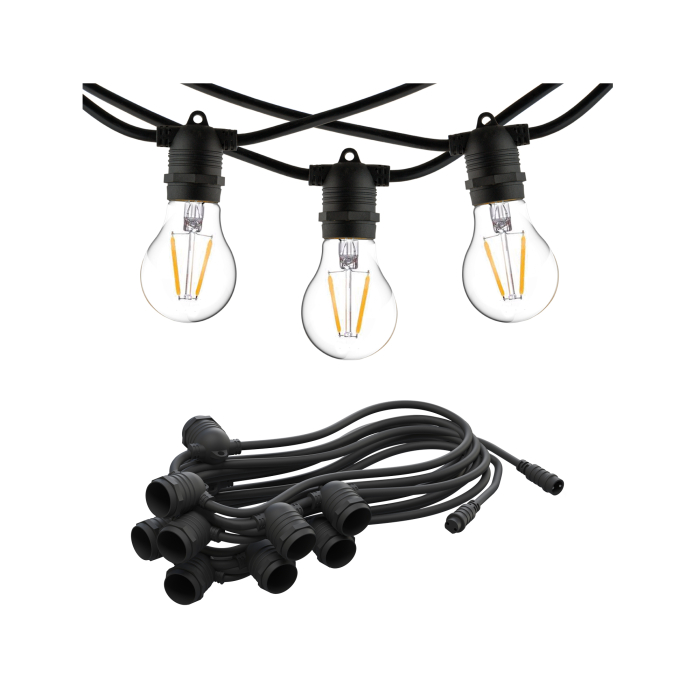 Nowodvorski FESTOON LIGHTS 9m Zewnętrzna Przenośna Max moc 15W E27 IP65 Czarny 7872