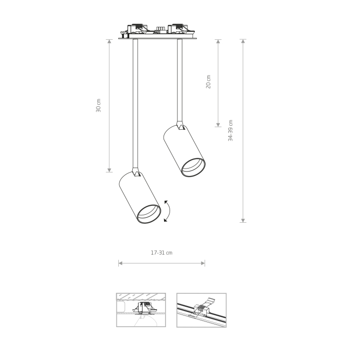 Nowodvorski MONO SURFACE LONG Spot Podtynkowa Max moc 10W only LED GU10  Mosiądz 7743