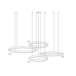 Step into Design Lampa wisząca CIRCLE 80+80+100+120 LED nikiel na 1 podsufitce