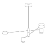 Step into Design Lampa wisząca CLEX - 4P LED czarna 100cm