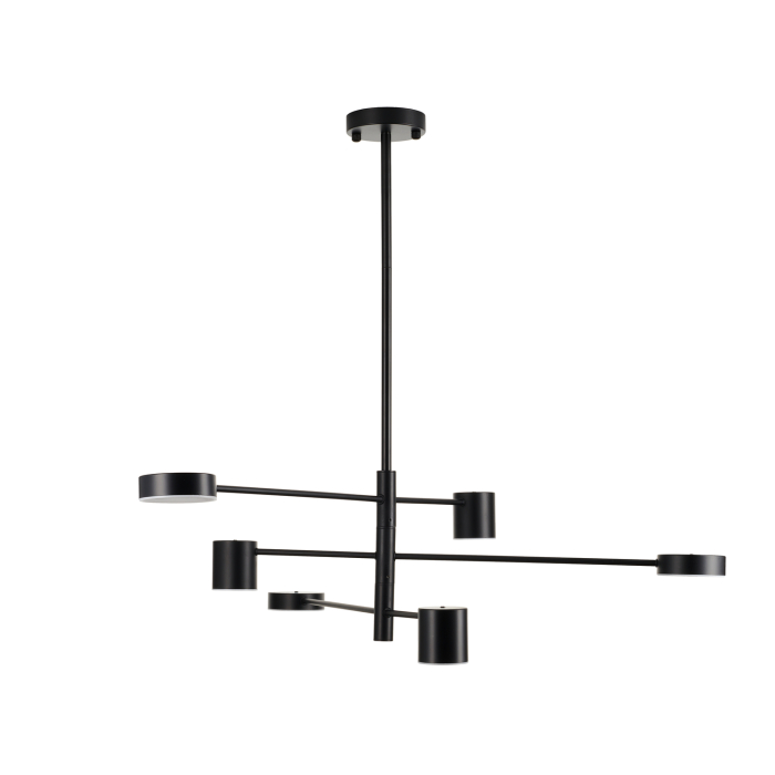 Step into Design Lampa wisząca CLEX - 6P LED czarna 100cm