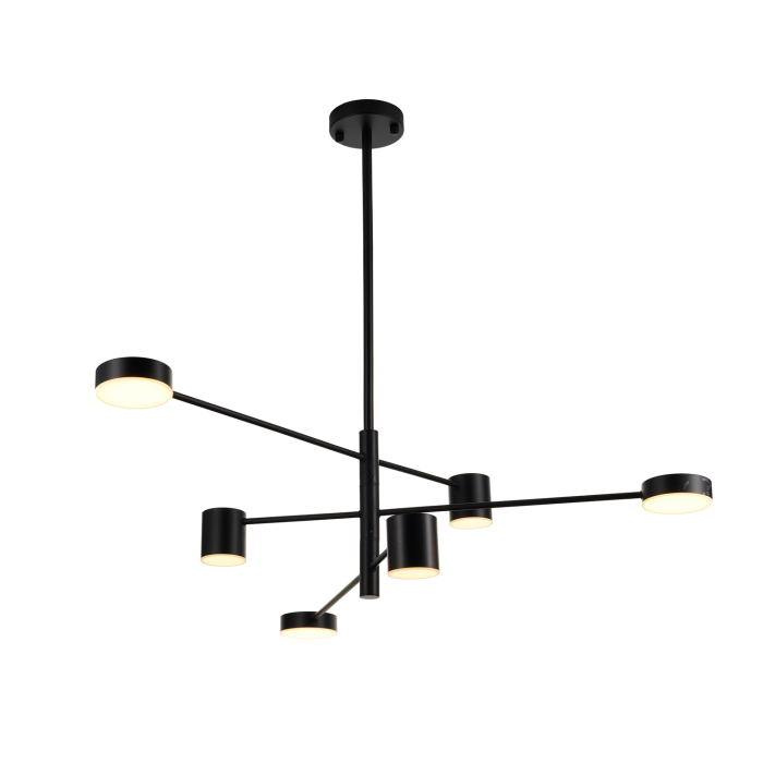 Step into Design Lampa wisząca CLEX - 6P LED czarna 100cm