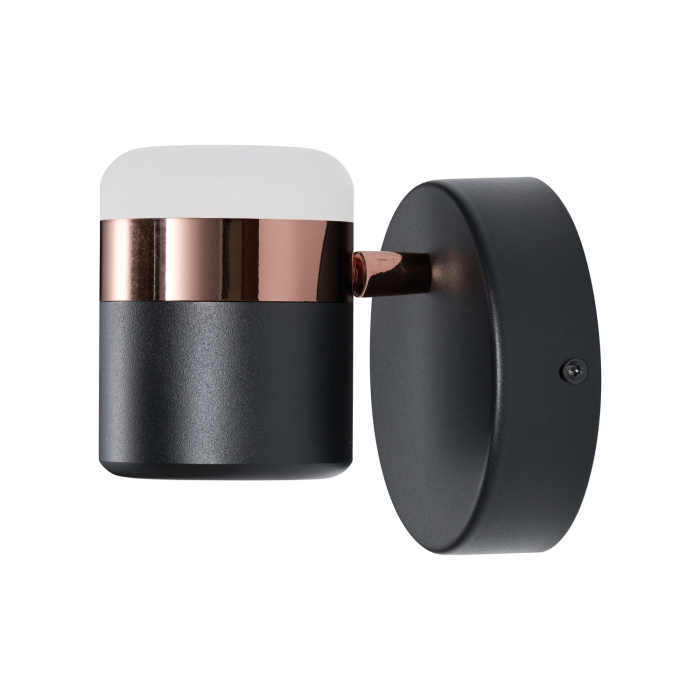 Step into Design Lampa ścienna POCCO LED czarna 16cm