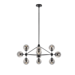 King Home Lampa wisząca PLANETARIO 10 czarna - klosze dymione (MD10230-10)