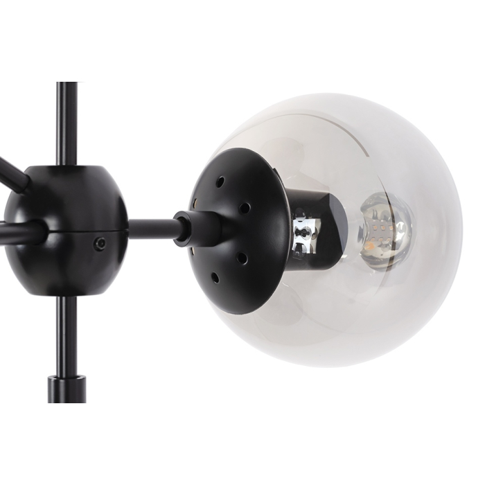 King Home Lampa wisząca PLANETARIO 10 czarna - klosze dymione (MD10230-10)