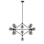 King Home Lampa wisząca PLANETARIO 15 czarna - klosze dymione (MD10230-15)