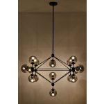King Home Lampa wisząca PLANETARIO 15 czarna - klosze dymione (MD10230-15)