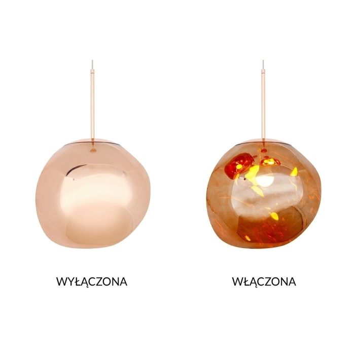 King Home Lampa wisząca FUSION 30 miedziana - akryl (JD8043-30)