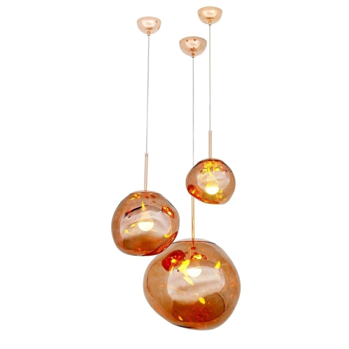 King Home Lampa wisząca FUSION 30 miedziana - akryl (JD8043-30)