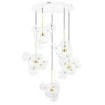 King Home Lampa wisząca CAPRI DISC 5 złota - 300 LED, aluminium, szkło (XCP9148-5A)