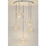 King Home Lampa wisząca CAPRI DISC 5 złota - 300 LED, aluminium, szkło (XCP9148-5A)