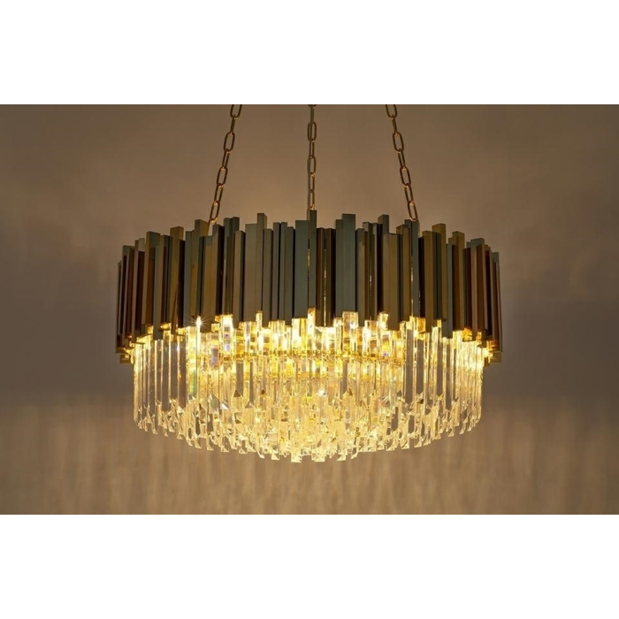 King Home Lampa wisząca IMPERIAL GOLD 80 - stal, kryształ (DW-D5688M.GOLD)
