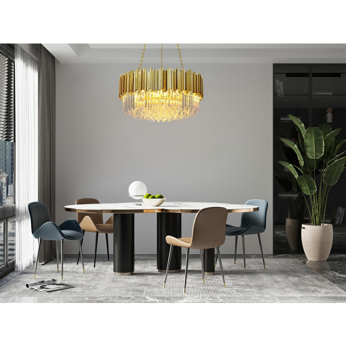 King Home Lampa wisząca IMPERIAL GOLD 80 - stal, kryształ (DW-D5688M.GOLD)
