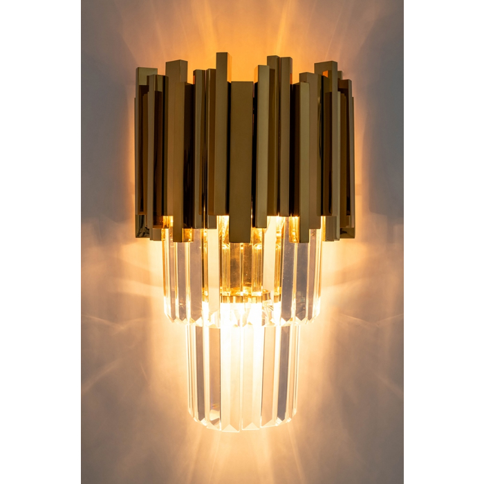 King Home Lampa ścienna IMPERIAL WALL GOLD - stal, kryształ (DW-B5688S.WALLGOLD)