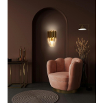 King Home Lampa ścienna IMPERIAL WALL GOLD - stal, kryształ (DW-B5688S.WALLGOLD)