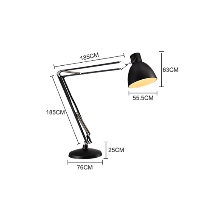 King Home Lampa podłogowa GIGANT czarna - metal (JL60211F.BLACK)