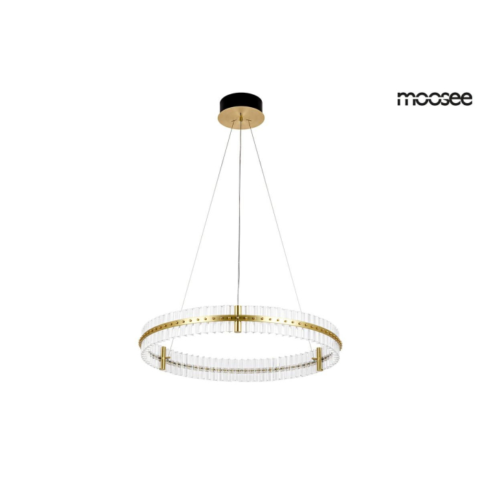 Moosee MOOSEE lampa wisząca SATURNUS 85 złota - LED, kryształ, stal szczotkowana (MSE010100168)
