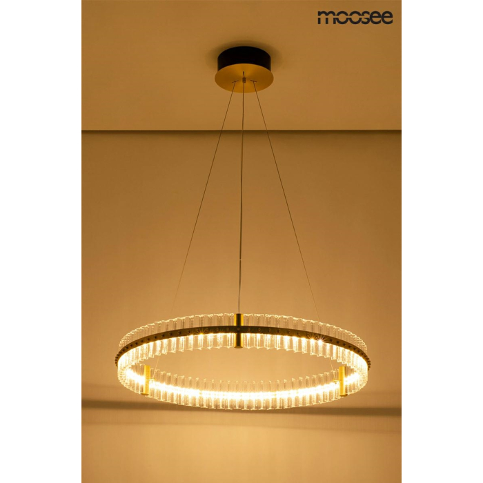Moosee MOOSEE lampa wisząca SATURNUS 85 złota - LED, kryształ, stal szczotkowana (MSE010100168)