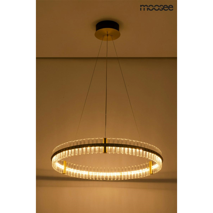 Moosee MOOSEE lampa wisząca SATURNUS 85 złota - LED, kryształ, stal szczotkowana (MSE010100168)