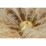 King Home Lampa podłogowa TIFFANY 175 beżowa mosiądz / naturalne pióra (JL0019.BEIGE)