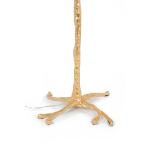 King Home Lampa podłogowa TIFFANY 175 beżowa mosiądz / naturalne pióra (JL0019.BEIGE)