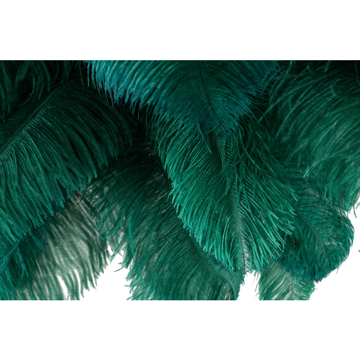 King Home Lampa podłogowa TIFFANY 175 zielona  mosiądz / naturalne pióra (JL0019.GREEN)