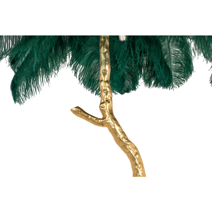 King Home Lampa podłogowa TIFFANY 175 zielona  mosiądz / naturalne pióra (JL0019.GREEN)