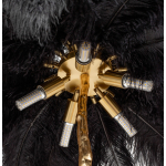 King Home Lampa podłogowa TIFFANY 175 czarna  mosiądz / naturalne pióra (JL0019.BLACK)