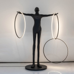 King Home Lampa podłogowa HUMAN CIRCULO włókno szklane (XCF8309)