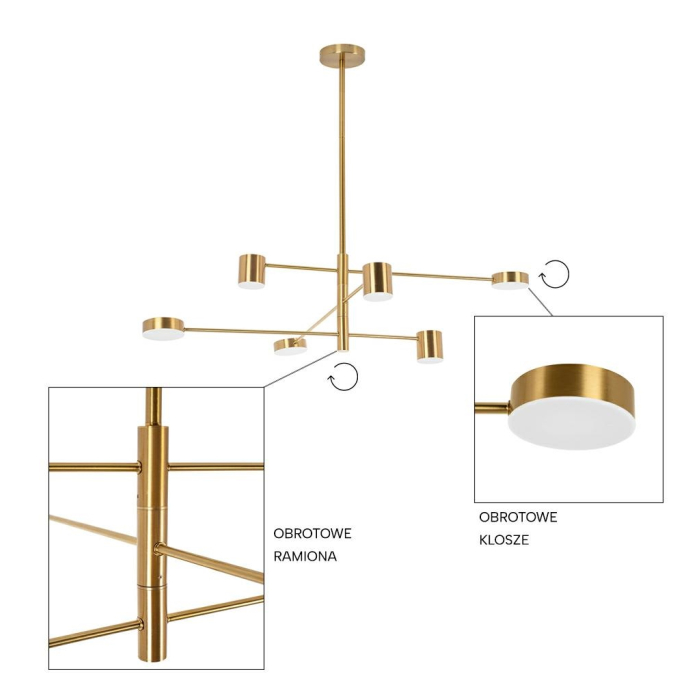 Moosee MOOSEE lampa wisząca PIAZETTA złota (MSE010100124)