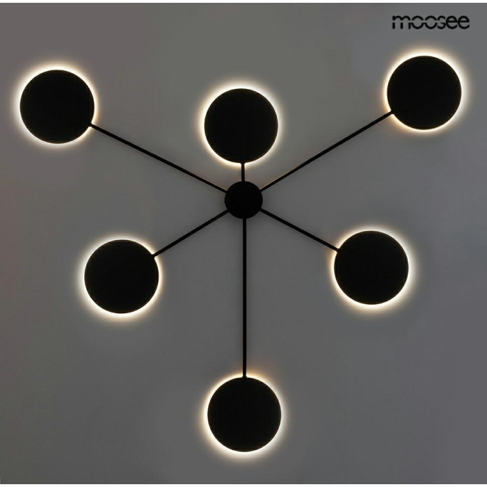 MOOSEE lampa ścienna SHADOW 6 czarna (MSE010100356)