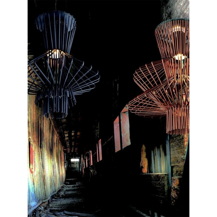 King Home Lampa wisząca STRAW szara - stal węglowa (966S1.GREY)
