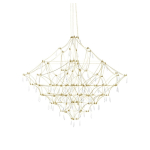 King Home Lampa wisząca CONSTELATION 77 GOLD - LED, stal szczotkowana (MD8186-7700.GOLD)