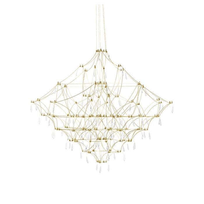 King Home Lampa wisząca CONSTELATION 77 GOLD - LED, stal szczotkowana (MD8186-7700.GOLD)