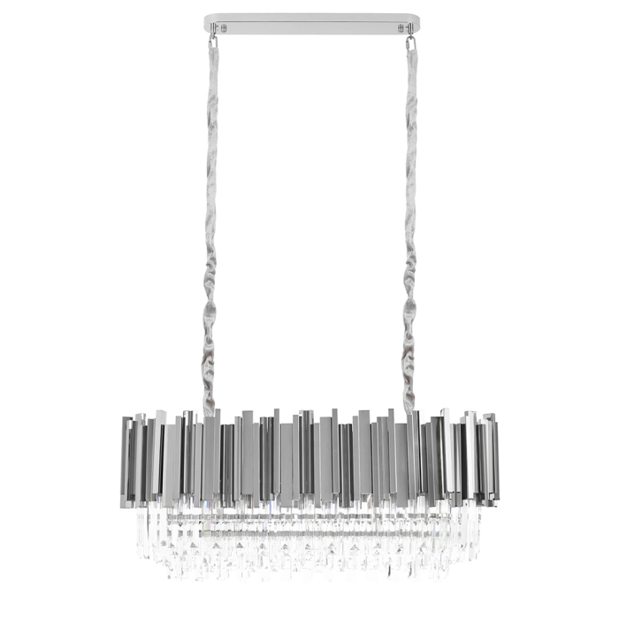 King Home Lampa wisząca IMPERIAL LONG SILVER 90 - stal, kryształ (DW-D5689S.SILVER)