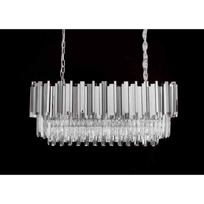 King Home Lampa wisząca IMPERIAL LONG SILVER 90 - stal, kryształ (DW-D5689S.SILVER)