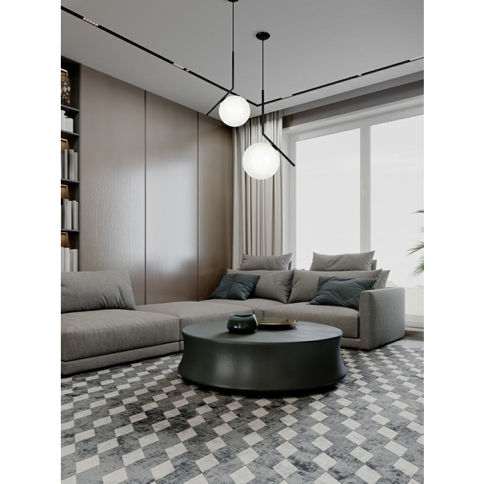 King Home Lampa wisząca HALM 20 czarna - szkło, metal (MD10563-1-200T.BLACK)