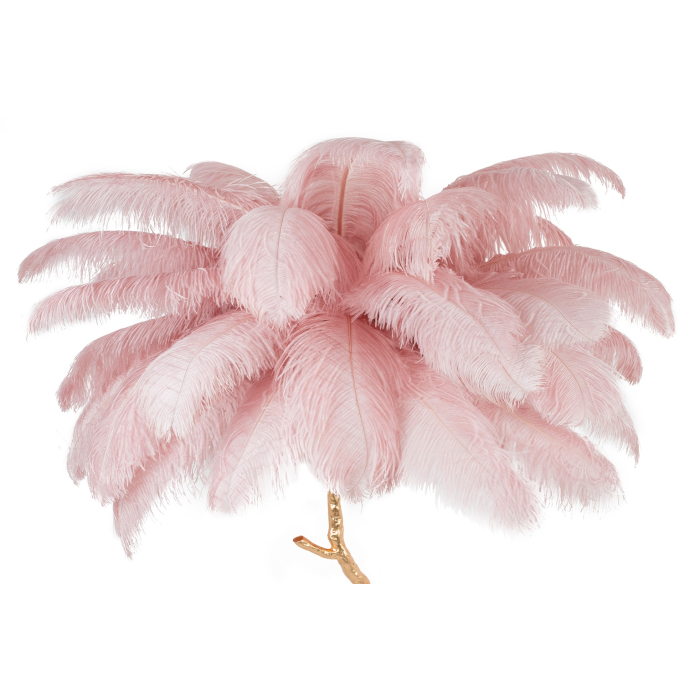 King Home Lampa podłogowa TIFFANY 175 różowa mosiądz / naturalne pióra (JL0019.PINK)