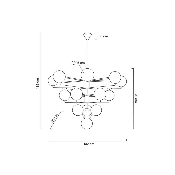 Moosee MOOSEE lampa wisząca SOLEI złota (MSE010100141)