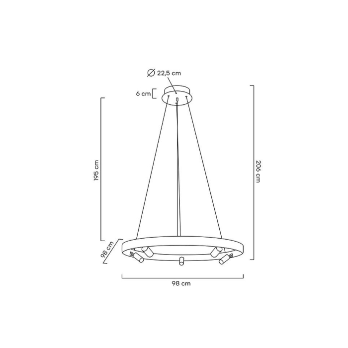Moosee MOOSEE lampa wisząca CIRCLE SPOT 98 BLACK czarna (MSE010100164)