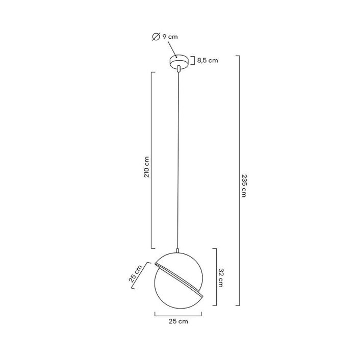 MOOSEE lampa wisząca GLOBE 25 złota (MSE010100239)