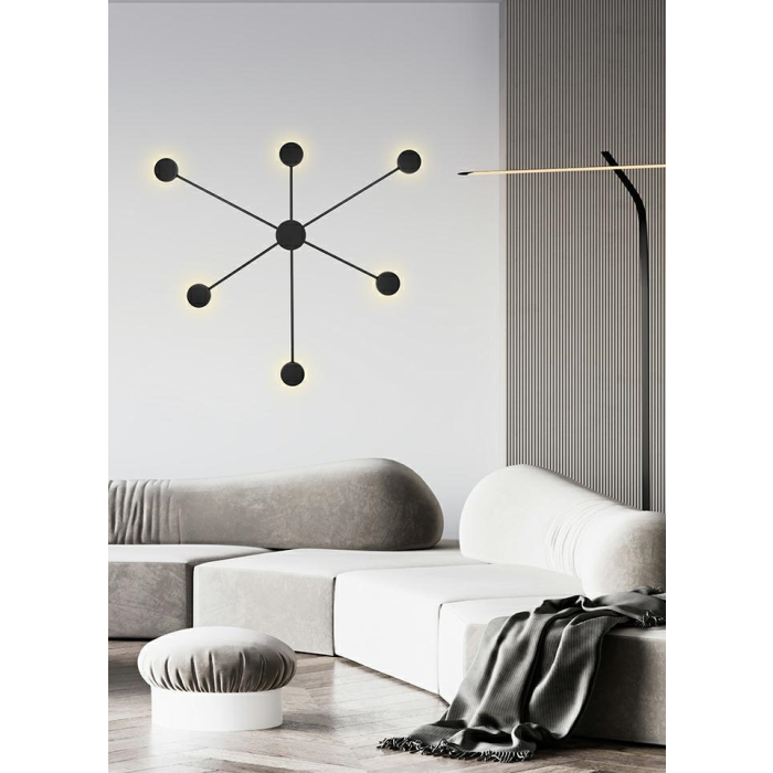MOOSEE lampa ścienna SHADOW 6 czarna (MSE010100247)