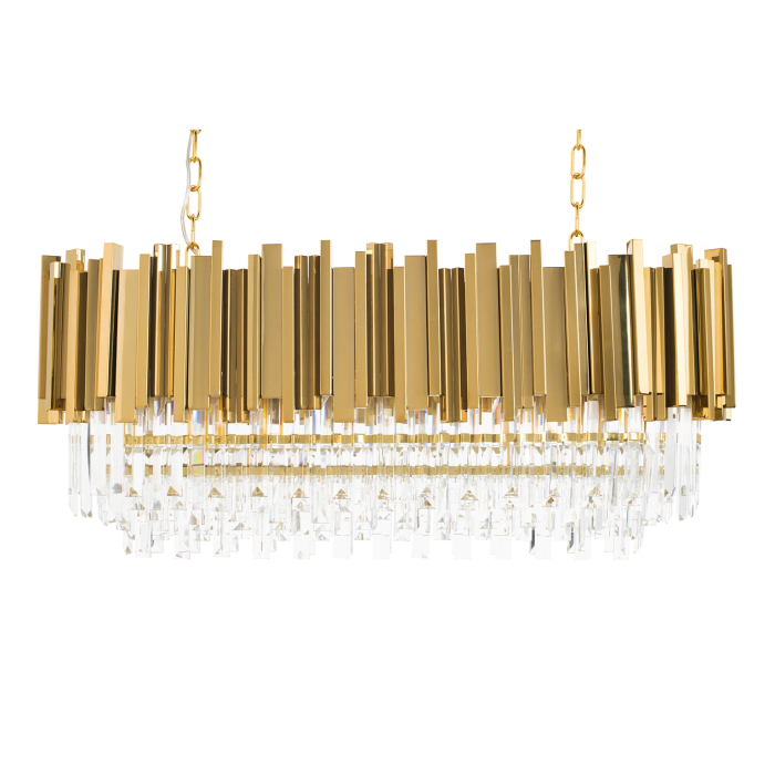 King Home Lampa wisząca IMPERIAL LONG GOLD 90 - stal, kryształ (DW-D5689S.GOLD)