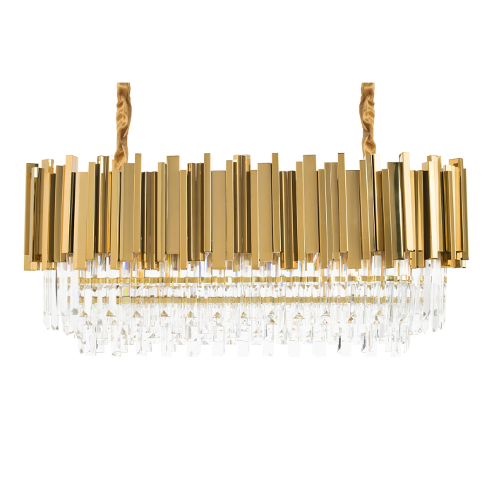 King Home Lampa wisząca IMPERIAL LONG GOLD 90 - stal, kryształ (DW-D5689S.GOLD)