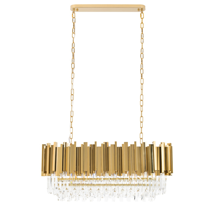 King Home Lampa wisząca IMPERIAL LONG GOLD 90 - stal, kryształ (DW-D5689S.GOLD)
