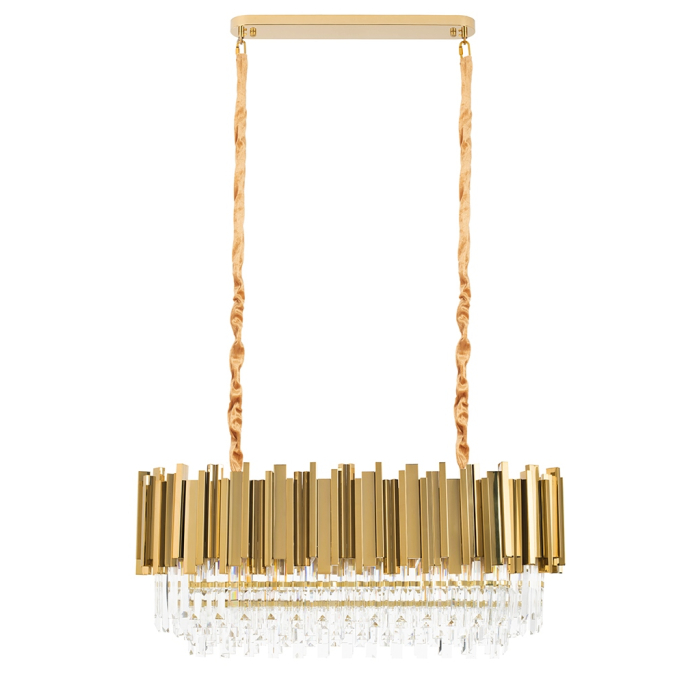 King Home Lampa wisząca IMPERIAL LONG GOLD 90 - stal, kryształ (DW-D5689S.GOLD)