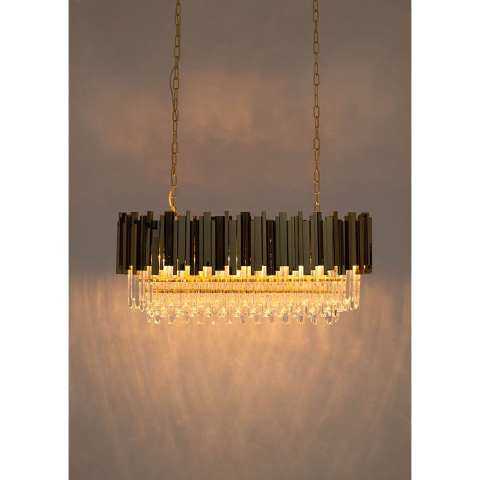 King Home Lampa wisząca IMPERIAL LONG GOLD 90 - stal, kryształ (DW-D5689S.GOLD)