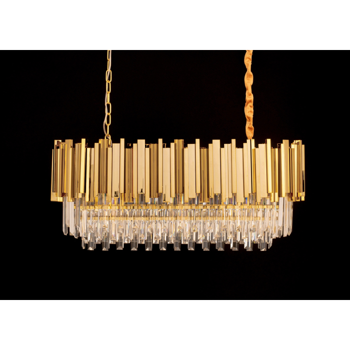 King Home Lampa wisząca IMPERIAL LONG GOLD 90 - stal, kryształ (DW-D5689S.GOLD)