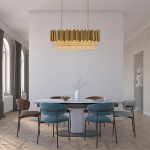 King Home Lampa wisząca IMPERIAL LONG GOLD 90 - stal, kryształ (DW-D5689S.GOLD)